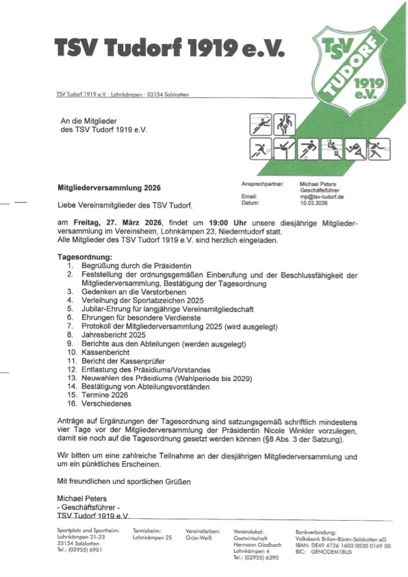 Mitgliederversammlung 2026